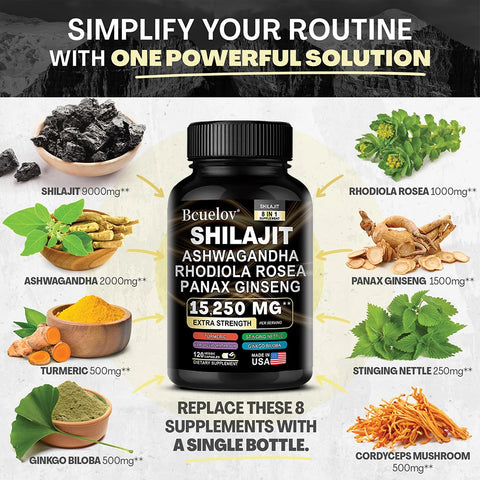 Natural Rhodiola Rosea + Ginseng Extract Supplement, 1525 mg, Supports Whole Body Energy, Joint Health and Muscle Mass