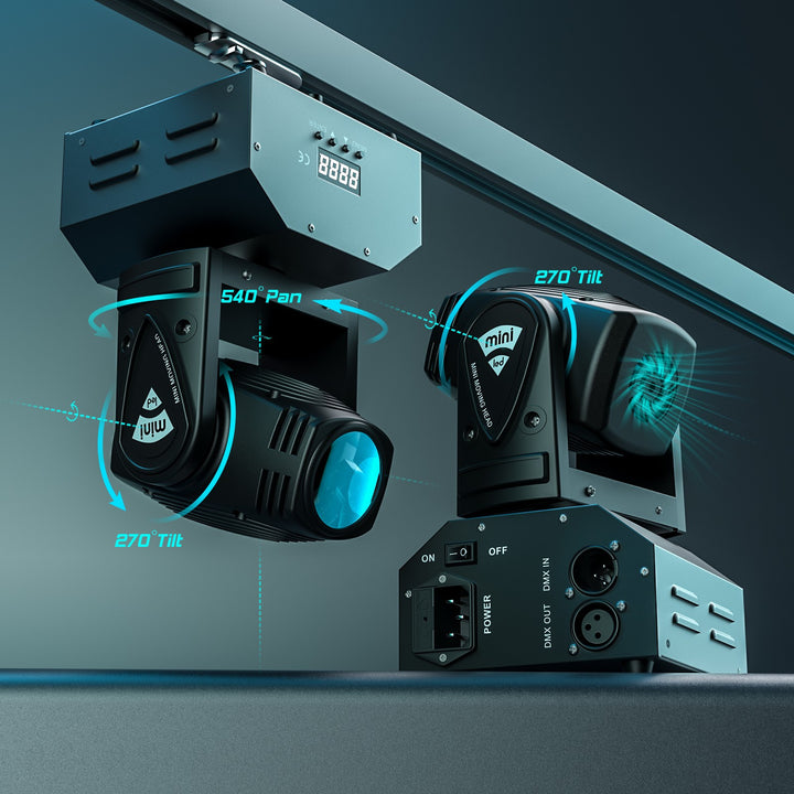 Mini LED RGBW 4in 1 15W Beads 11/13CH Shaking Head Stage Light DMX512 Voice-activated LED Stage Moving Head Lights