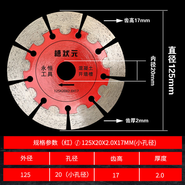 Slotted Cutting Disc Angle Grinder Cut Wall Chase Champion 190 Slotted Piece 195 Water and Electricity Marble Saw Blade 210 Concrete