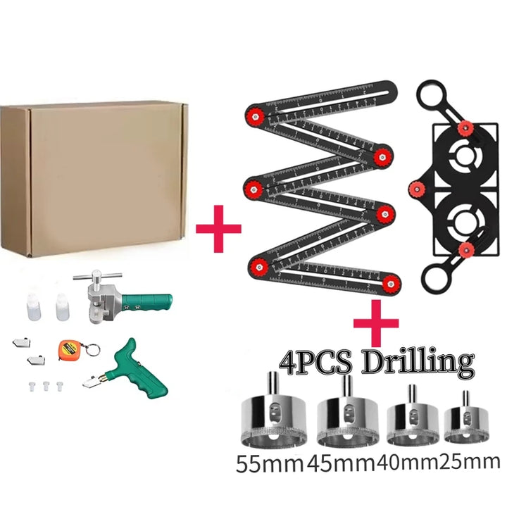 Portable Manual Glass Cutter Set Tile Opener For Glass/Tile Cutting Tools Tile Glass Cutter Multi-function Glass Cutting Set