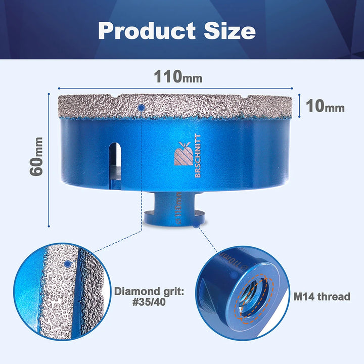BRSCHNIT Diamond Drill Core Bit Drill 6-150mm 1Pc Diamond Drill Bit Hole Saw for Granite Porcelain Ceramic Drill Tile Cutter