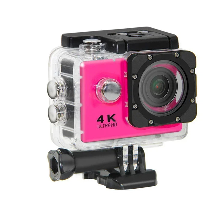 Ultra HD Action Camera with Video Recording, Waterproof Camera, Sports Camera, 4K, 30fps, WiFi, 2.0 ", 170D, Helmet, Underwater