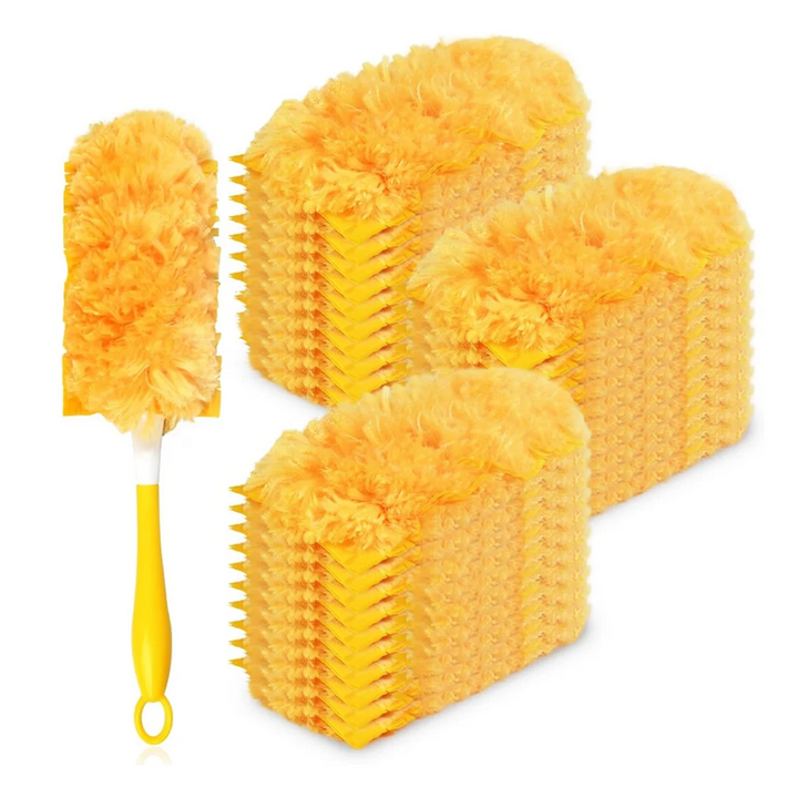 New 30 Pack 360 Dusters Refills for Swiffer Dusters, Duty Duster Kit Disposable Dusters Refills with 1 Handle Orange Yellow