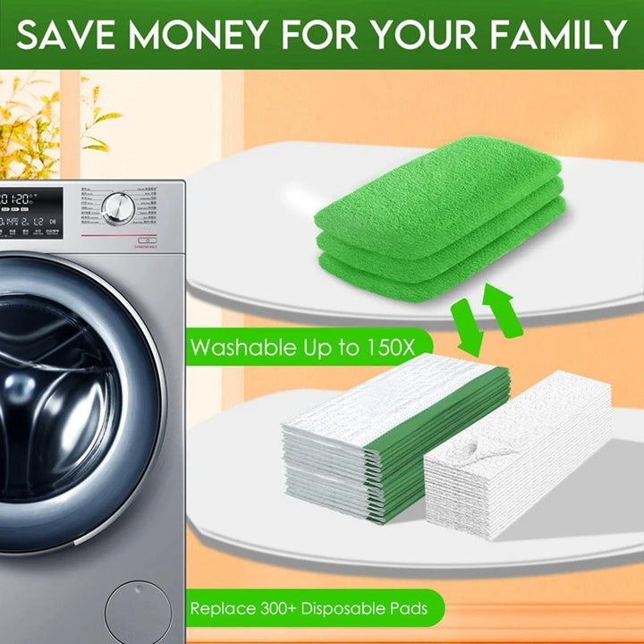 4PCS Mop Pads Refill for Swiffer Sweeper Mop-Dry Sweeping Cloths&Wet Mopping Cloths Washable for Household Cleaning