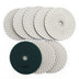 SHDIATOOL 8pcs 100mm Diamond Wet Flexible Polishing Grinding Pads Granite Marble White Resin Bond 4inch Sanding Discs M14 Backer