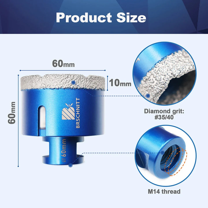 BRSCHNIT Diamond Drill Core Bit Drill 6-150mm 1Pc Diamond Drill Bit Hole Saw for Granite Porcelain Ceramic Drill Tile Cutter