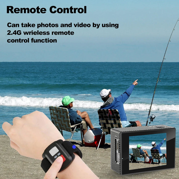 4K Action Camera WiFi 2.0" Screen 1080P/30FPS Waterproof Camera Helmet Video Recording Camera Sports Cameras Outdoor Mini Cam