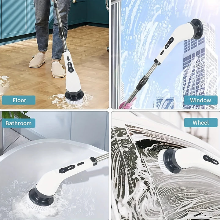 6-in-1 Electric Cleaning Brush Spin Cleaning Scrubber Electric Cleaning Tools Parlour Kitchen Bathroom Windows Car Clean Gadgets