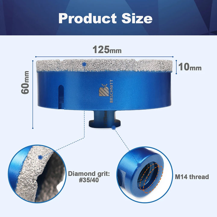 BRSCHNIT Diamond Drill Core Bit Drill 6-150mm 1Pc Diamond Drill Bit Hole Saw for Granite Porcelain Ceramic Drill Tile Cutter