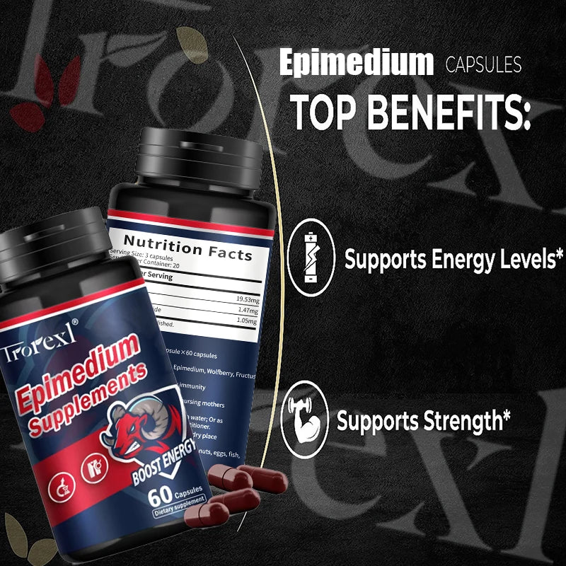 Herb Epimedium Capsules, Male Enhancing Supplement,Test Booster for Men Performance - Drive, Strength, Stamina Growth