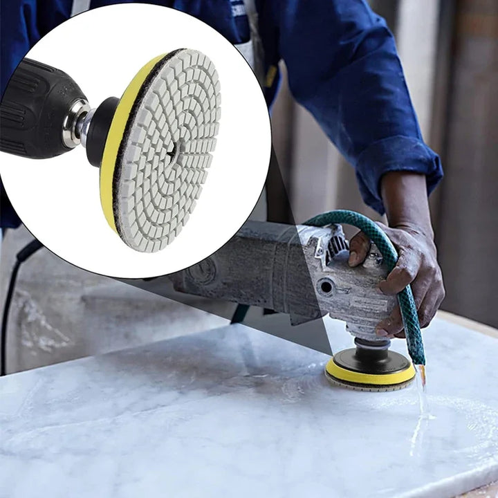 11pcs 3 inch 80mm Diamond Polishing Pads Kit Wet/Dry for Granite Stone Concrete Marble Polishing Use Grinding Discs Set