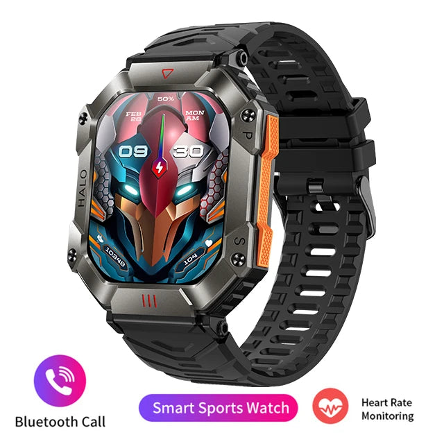 Men Smart Watch For Android IOS Fitness Watches Ip68 Waterproof Military Healthy Monitor AI Voice Bluetooth Call Smartwatch 2023