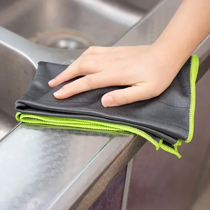 5Pcs Reusable Carbon Microfiber Cleaning Cloth Glass Window Polishing Lint Free Easy Clean Rag for Mirror Kitchen Dish