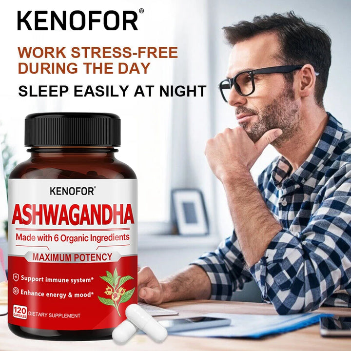 Organic Ashwagandha Capsules - with St. John's Wort - Increases Strength, Focus, Mood, Sleep, Energy, Immune Support Supplement