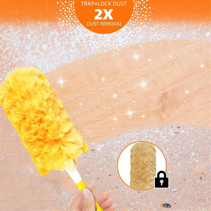 New 30 Pack 360 Dusters Refills for Swiffer Dusters, Duty Duster Kit Disposable Dusters Refills with 1 Handle Orange Yellow