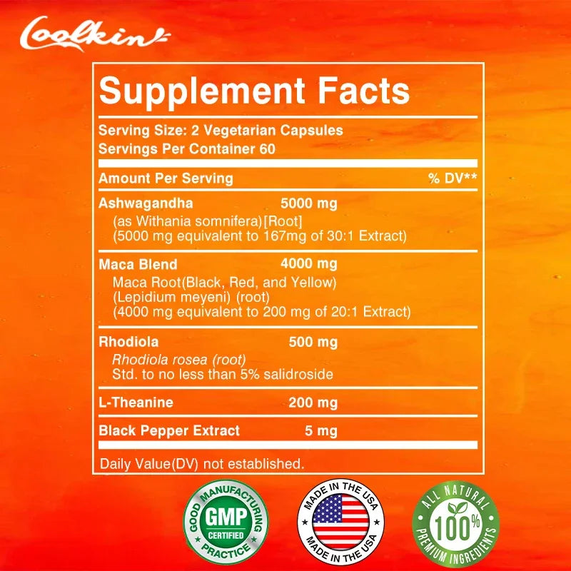 Male Supplement with Ashwagandha and Maca To support Male Libido and Promote Healthy Capsules