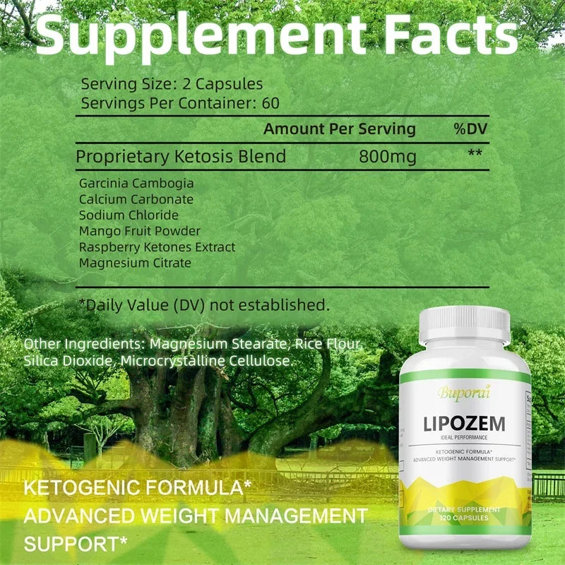 Lipozem Capsules - Digestive Health, Appetite Suppression, Metabolism, Weight Management