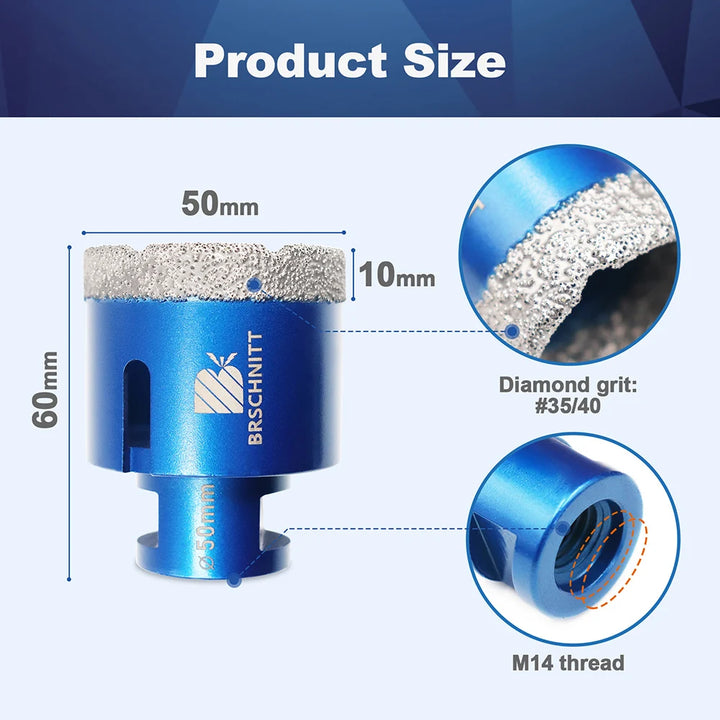 BRSCHNIT Diamond Drill Core Bit Drill 6-150mm 1Pc Diamond Drill Bit Hole Saw for Granite Porcelain Ceramic Drill Tile Cutter