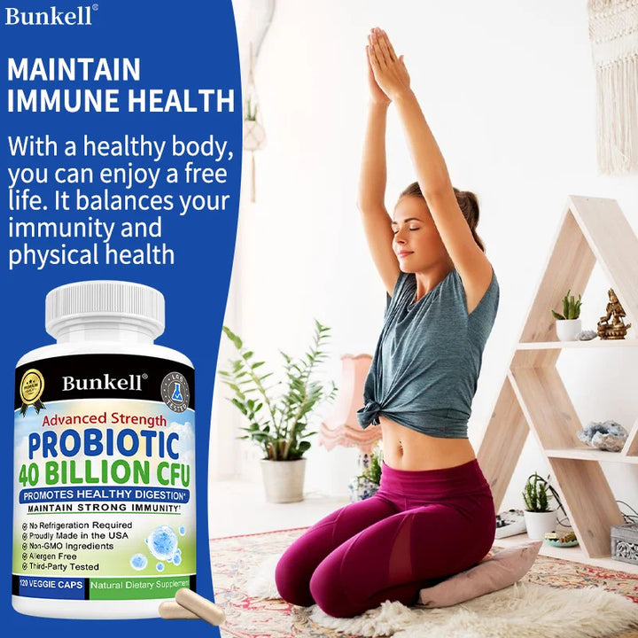 Advanced Strength Probiotics 40 Billion CFU - Promotes Digestive Health, Supports Immune System Gut Health, Non-GMO