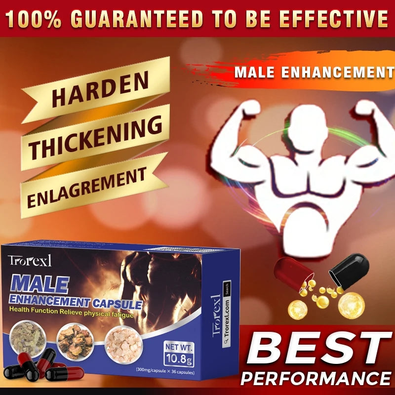 Male Enhancing Supplement with Epimedium - Muscle Builder Enlargement Pills - Natural Test Booster