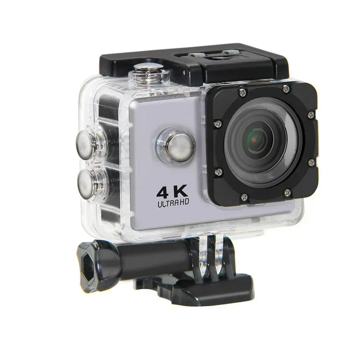 Ultra HD Action Camera with Video Recording, Waterproof Camera, Sports Camera, 4K, 30fps, WiFi, 2.0 ", 170D, Helmet, Underwater