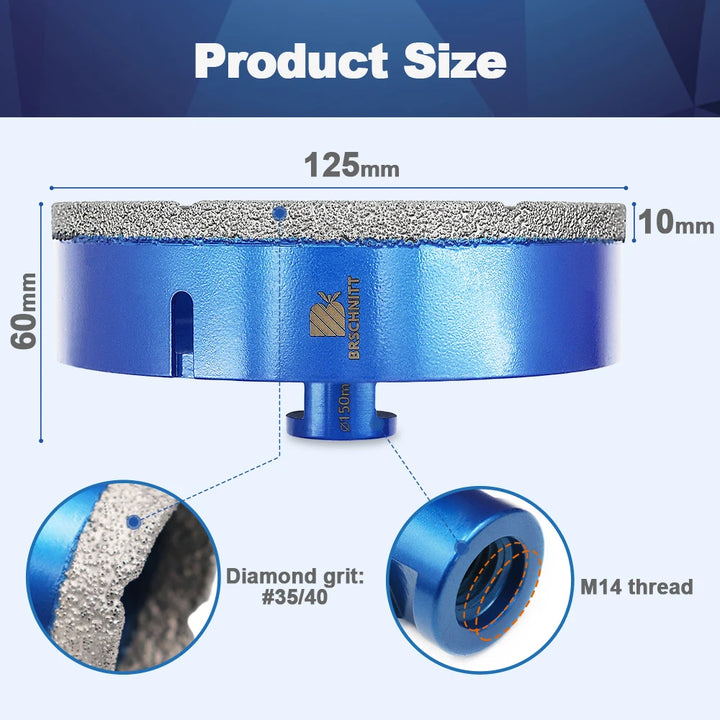 BRSCHNIT Diamond Drill Core Bit Drill 6-150mm 1Pc Diamond Drill Bit Hole Saw for Granite Porcelain Ceramic Drill Tile Cutter