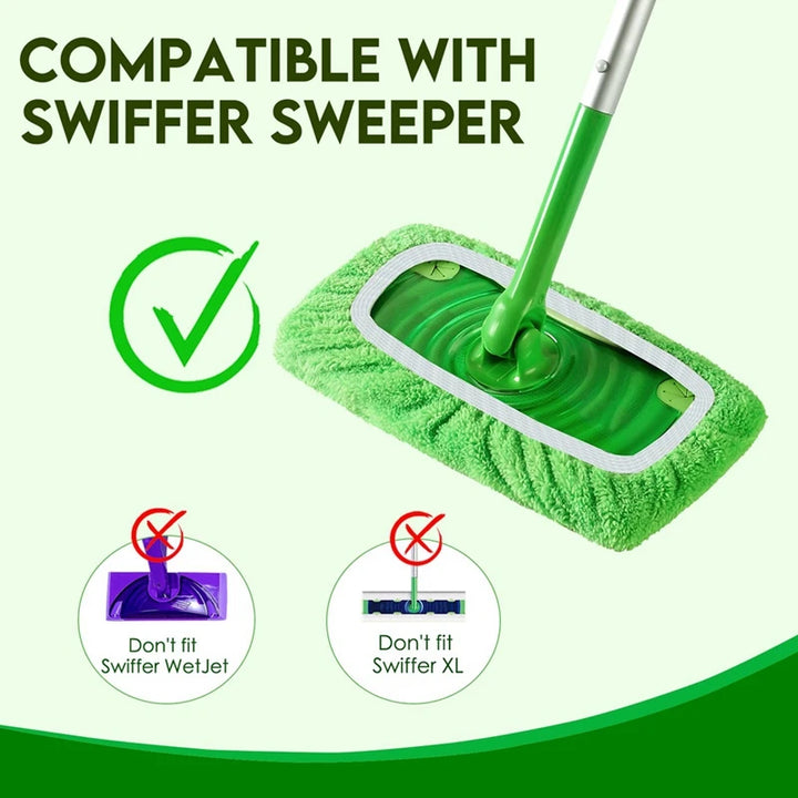 4PCS Mop Pads Refill for Swiffer Sweeper Mop-Dry Sweeping Cloths&Wet Mopping Cloths Washable for Household Cleaning