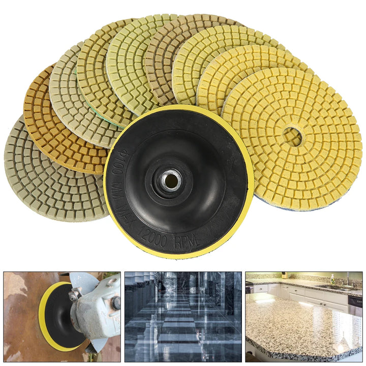 Diamond Polishing Pads Kit 4 Inch Polishing Wheel For Granite Stone Concrete Marble Polishing Tool Diamond Hand Polishing Pads