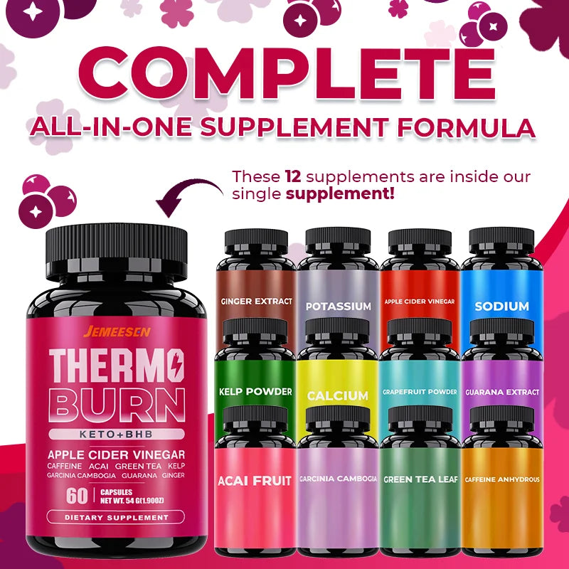 BHB Dietary capsules with BHB Premium Blend,Acai Fruit,Green Tea Leaf, Anti-carb Diet and Fat Burning,Metabolism Boost, Detoxifi