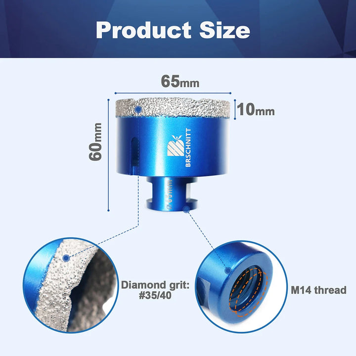BRSCHNIT Diamond Drill Core Bit Drill 6-150mm 1Pc Diamond Drill Bit Hole Saw for Granite Porcelain Ceramic Drill Tile Cutter