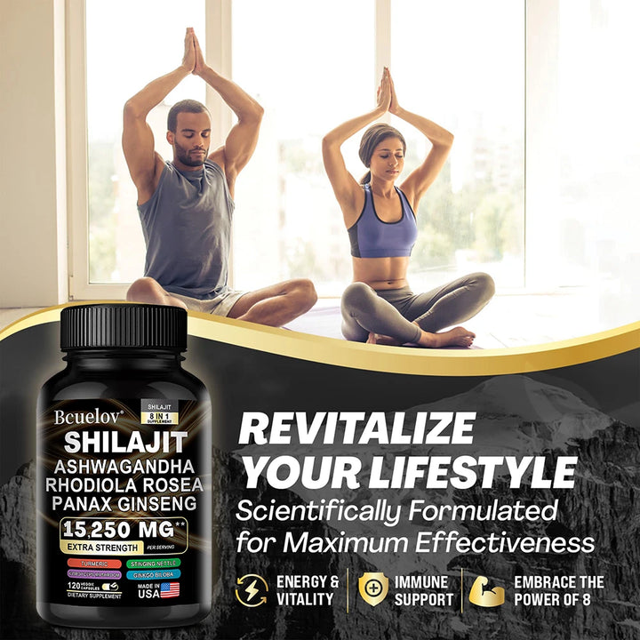 Natural Rhodiola Rosea + Ginseng Extract Supplement, 1525 mg, Supports Whole Body Energy, Joint Health and Muscle Mass