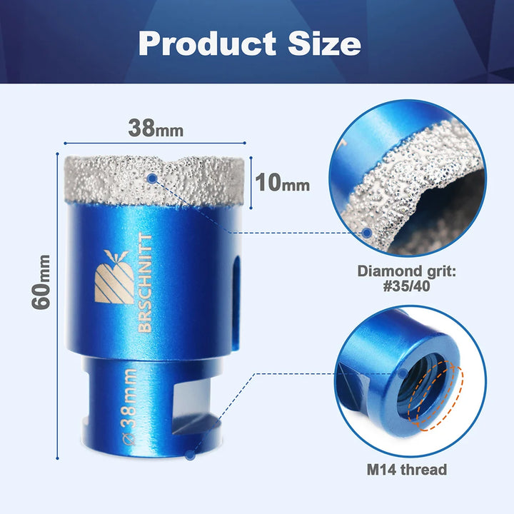 BRSCHNIT Diamond Drill Core Bit Drill 6-150mm 1Pc Diamond Drill Bit Hole Saw for Granite Porcelain Ceramic Drill Tile Cutter