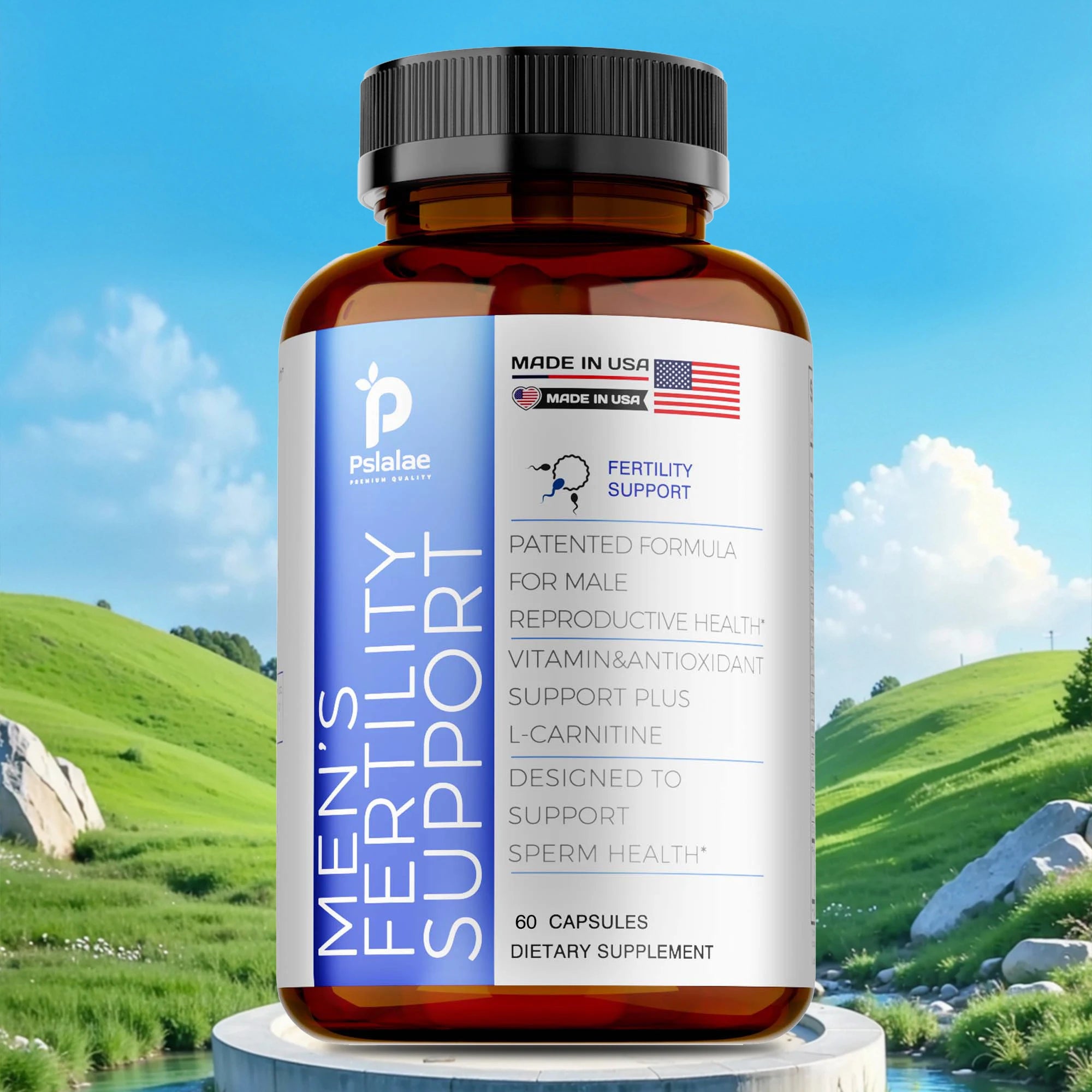 Male Fertility - Maintains Condition, Energy & Endurance, Boosts Strength - 60 Capsules