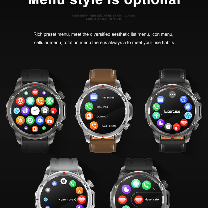 New high-end men's smart Bluetooth call smartwatch IP67 GPS sports fitness 410mAh large battery with flashlight smartwatch 2024