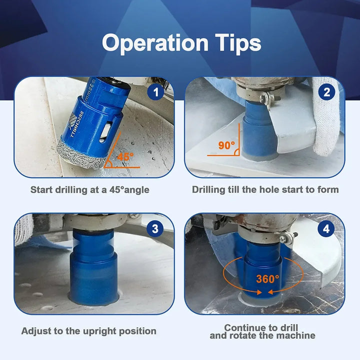 BRSCHNIT Diamond Drill Core Bit Drill 6-150mm 1Pc Diamond Drill Bit Hole Saw for Granite Porcelain Ceramic Drill Tile Cutter