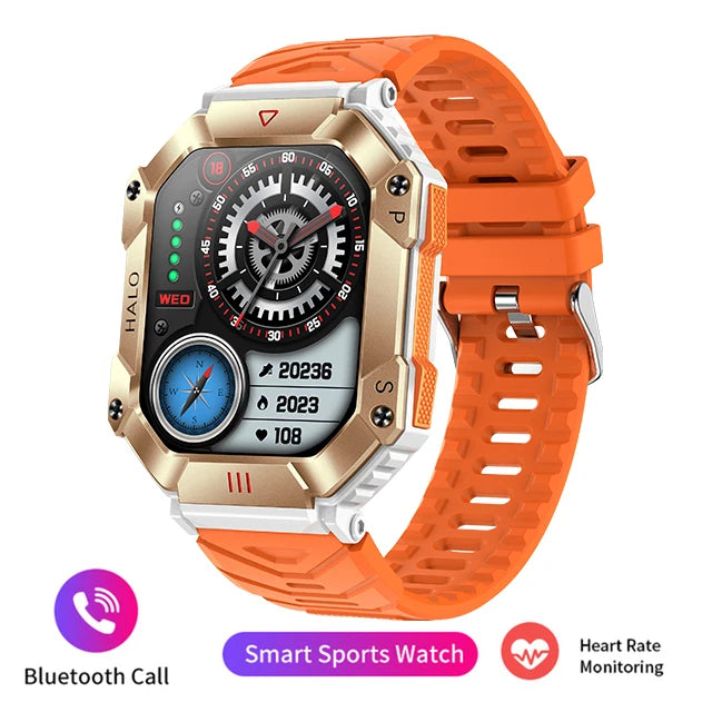 Men Smart Watch For Android IOS Fitness Watches Ip68 Waterproof Military Healthy Monitor AI Voice Bluetooth Call Smartwatch 2023