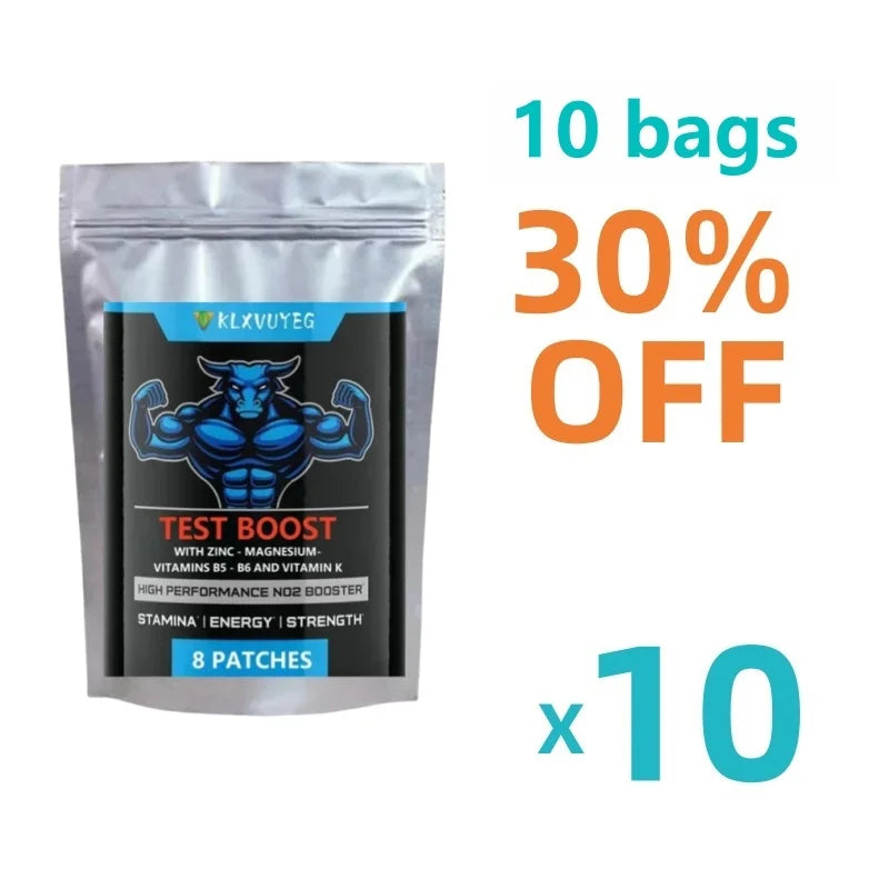 Testosterone Booster Transdermal Patches for Men - Test Booster for Stamina, Endurance & Strength 32 Patches Two Months Supply