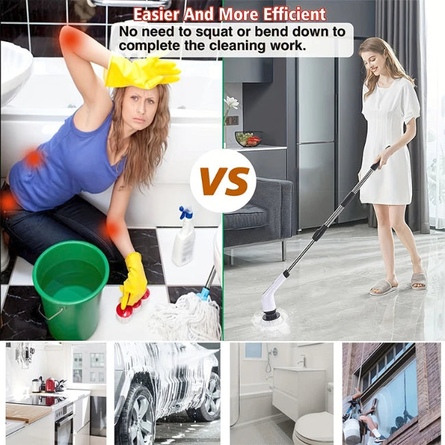 6-in-1 Electric Cleaning Brush Spin Cleaning Scrubber Electric Cleaning Tools Parlour Kitchen Bathroom Windows Car Clean Gadgets