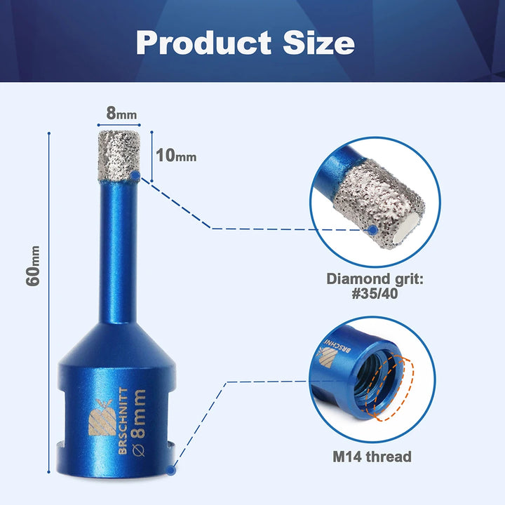BRSCHNIT Diamond Drill Core Bit Drill 6-150mm 1Pc Diamond Drill Bit Hole Saw for Granite Porcelain Ceramic Drill Tile Cutter