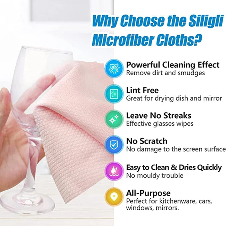 30*40cm Microfiber Cleaning Cloth NanoScale Streak-Free Miracle Scale Wipe Reusable Easy Clean Washing Rags Home Cleaning Tools