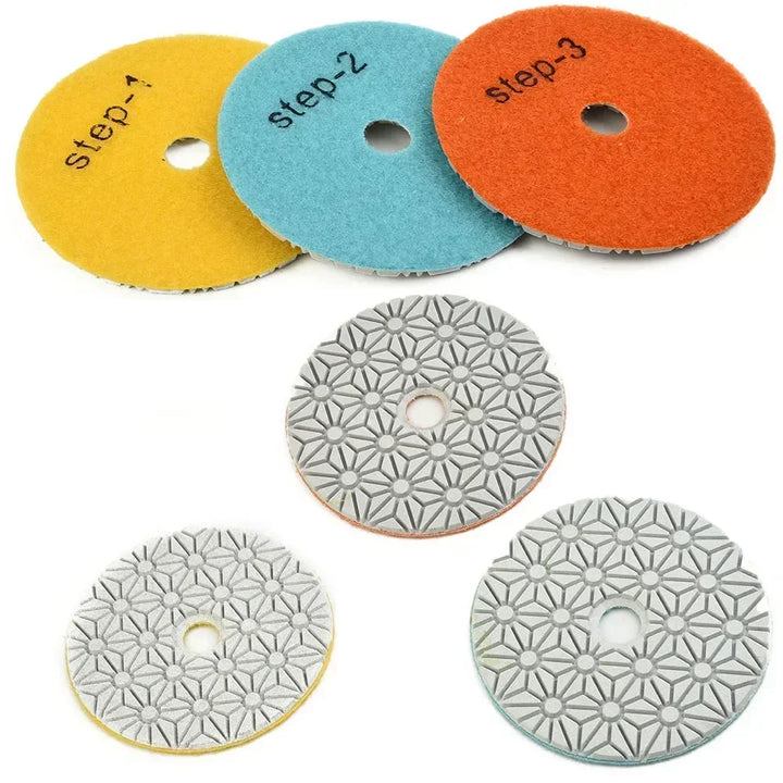 1PC 3 Step Grit Polishing Pads  Wet/Dry Buff Disc Water Grinding Pad  4 Inch 100mm For Polishing Granite Concrete Stone Marble