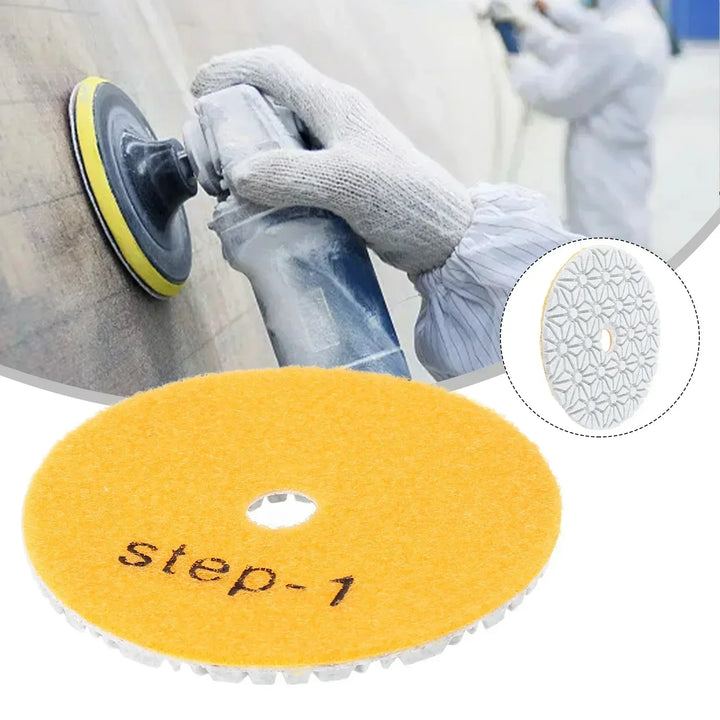 1PC 3 Step Grit Polishing Pads  Wet/Dry Buff Disc Water Grinding Pad  4 Inch 100mm For Polishing Granite Concrete Stone Marble