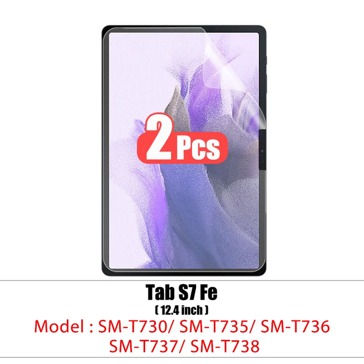 2pcs Screen Protector      For Samsung Galaxy Tab S7 FE S9 FE A9 Plus S6 Lite S7 S8 S9 A8 Plus Protective Clear Film No Glass