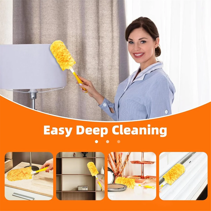 New 30 Pack 360 Dusters Refills for Swiffer Dusters, Duty Duster Kit Disposable Dusters Refills with 1 Handle Orange Yellow