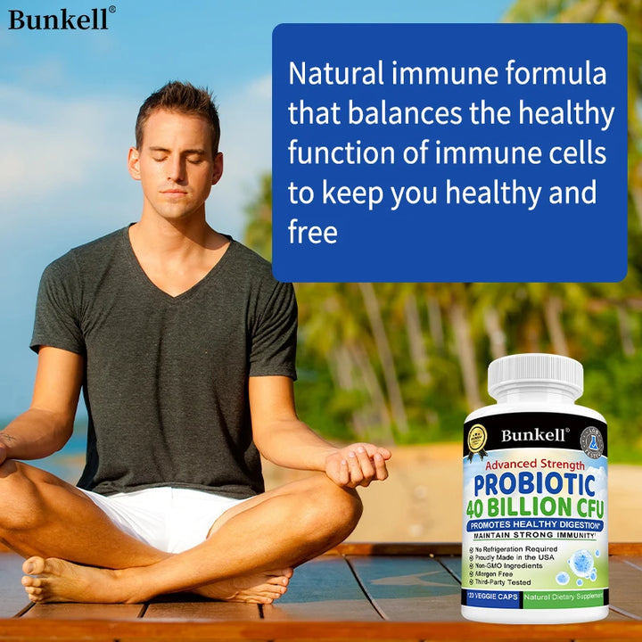 Advanced Strength Probiotics 40 Billion CFU - Promotes Digestive Health, Supports Immune System Gut Health, Non-GMO