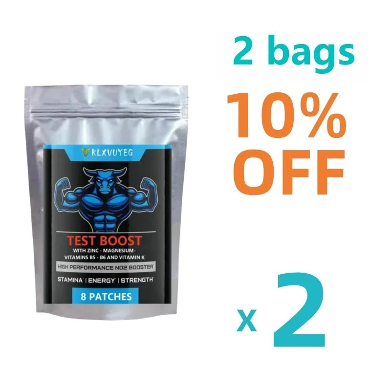 Testosterone Booster Transdermal Patches for Men - Test Booster for Stamina, Endurance & Strength 32 Patches Two Months Supply