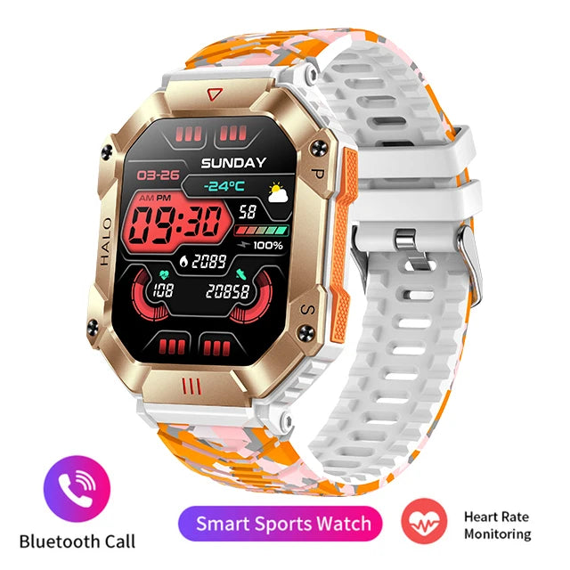 Men Smart Watch For Android IOS Fitness Watches Ip68 Waterproof Military Healthy Monitor AI Voice Bluetooth Call Smartwatch 2023