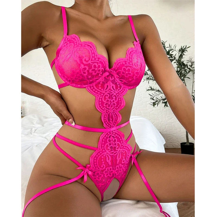 For Women Hot Erotic Transparent Body Sexy Tights Lingerie Underwear Sexy Costume Lace Open Crotch Lingerie Set Bodysuit