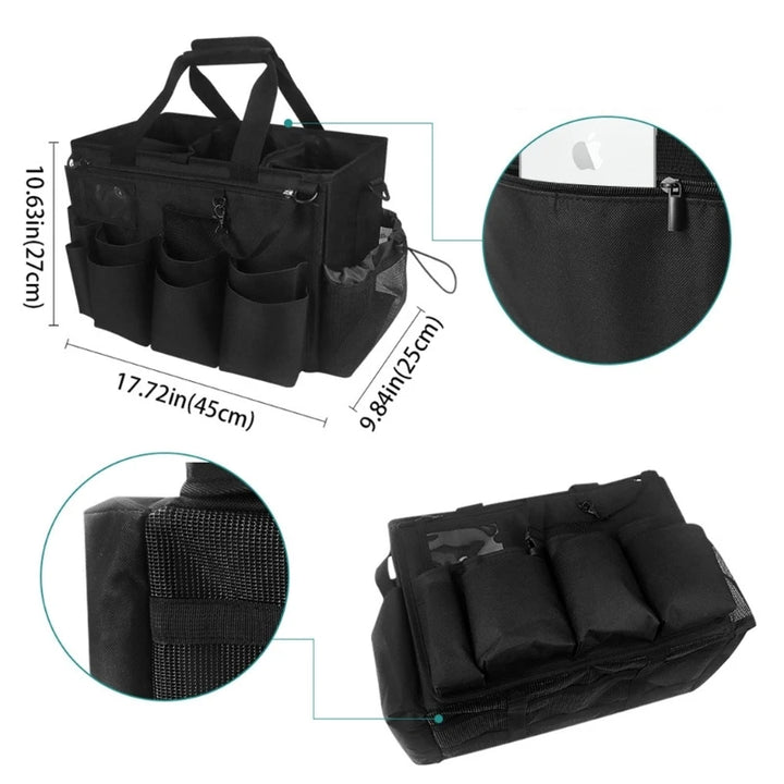 Cleaning Supply Storage Utility Organizers with Compartments, Detailing Bag, Adjustable Shoulder Strap, Home Auto Care