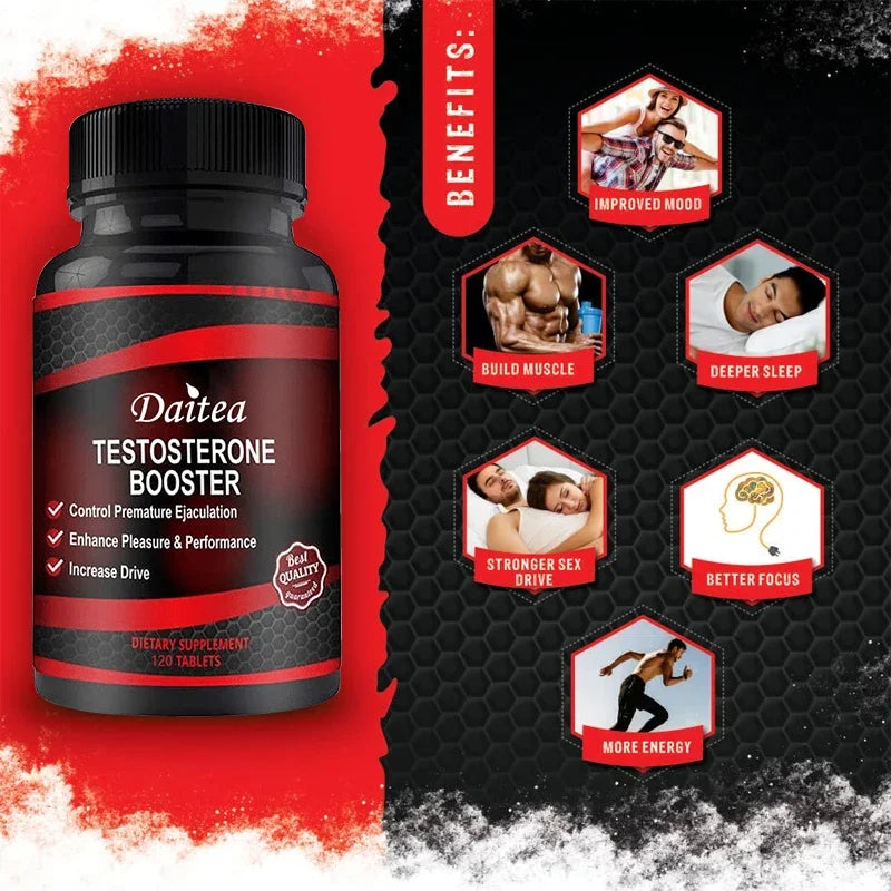 Strongest Testosterone Booster - Increase Strength, Stamina, Energy - Endurance Test Booster, Muscle Growth Improve Performance